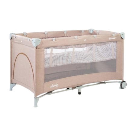 Patut pliabil - Patut pliabil, ideal pentru calatorii, joaca dar si patut traditional BASIC PLUS Caretero 300355, Bej