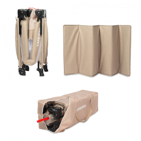 Patut pliabil, ideal pentru calatorii, joaca dar si patut traditional ESTI Caretero 397795, Maro [5]