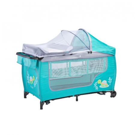 Patut pliabil - Patut pliabil pentru fetite Caretero Grande Plus PPGP1-T, Turcoaz