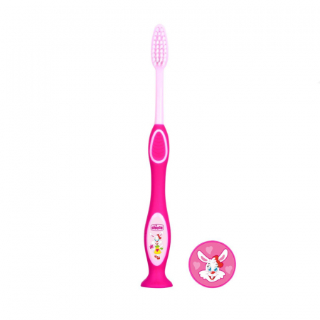 Periuta de dinti cu inel de protectie 3-6 ani Chicco 075201-1, Roz [1]