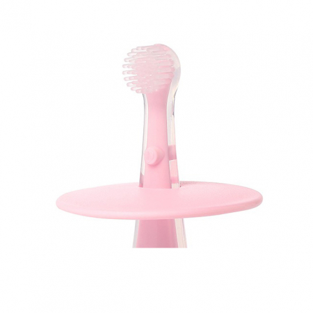 Periuta de dinti cu inel de protectie 6+ luni BabyOno 551/01, Roz [1]