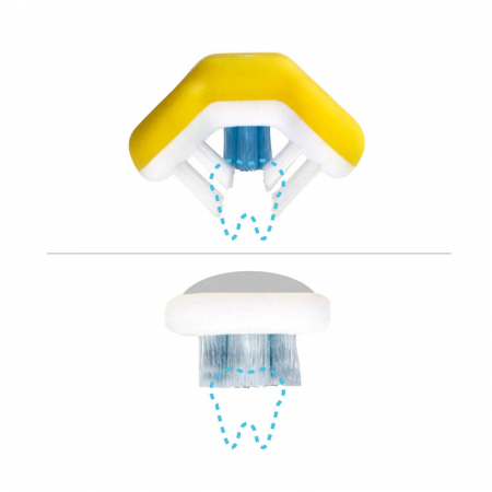 Periuta de dinti cu triplu unghi pentru copii Frida Baby 220287, Galben [1]