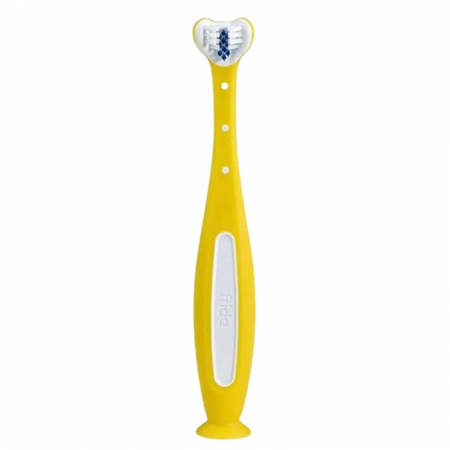Periute dinti - Periuta de dinti cu triplu unghi pentru copii Frida Baby 220287, Galben