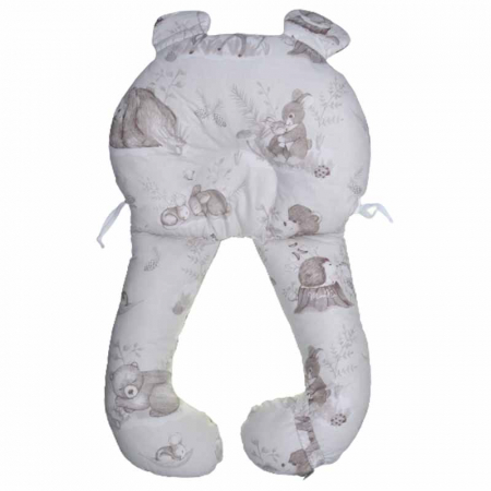 Perne si fete de perne - Perna ergonomica sezlong - cocon din bumbac 45 x 70 cm pentru copii MmiNu 462199, Bej