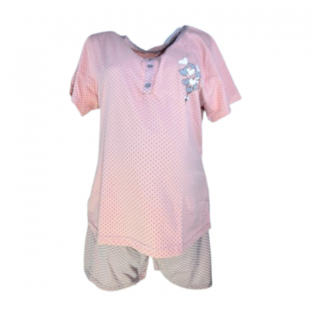 Pijamale si camasi gravide - PIjama 2 piese, cu buline, pentru gravide, Sevgi 2007R, Roz