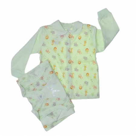 Pijamale - Pijama 2 piese salopeta si bluza pentru baieti Koala K847V, Verdeu