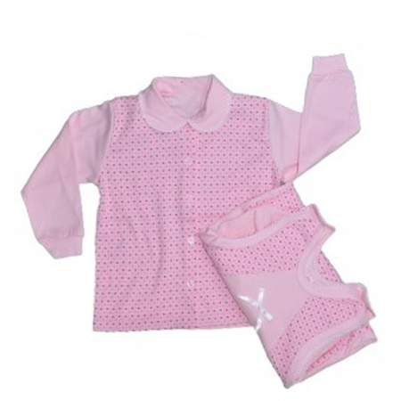 Pijamale - Pijama 2 piese salopeta si bluza pentru fete Koala K847RZ, Roz