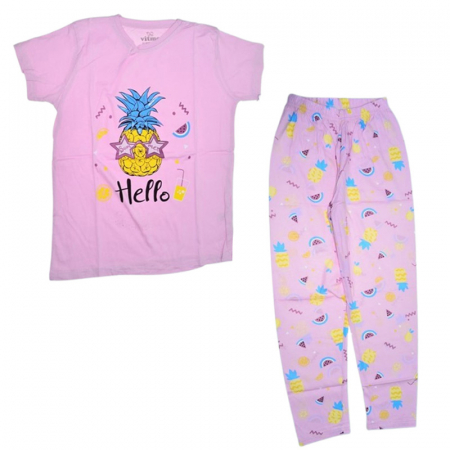 Pijamale - Pijama din 2 piese, pentru fete, Mini Junior 61485R, Roz