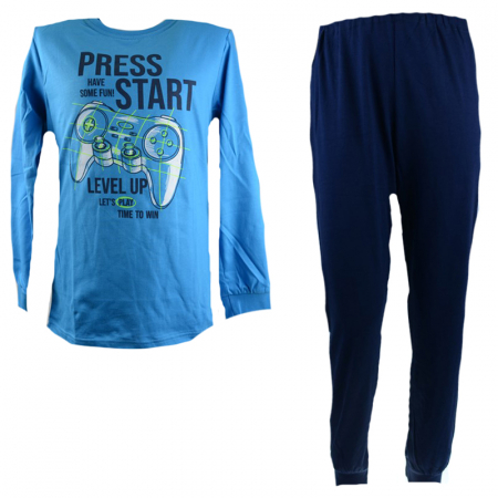 Pijamale - Pijama pentru baieti GT 7584-A-140-cm, Albastru