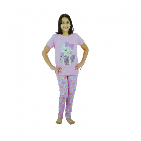 Pijama pentru fete Mini Junior PJ-29928, Roz [3]