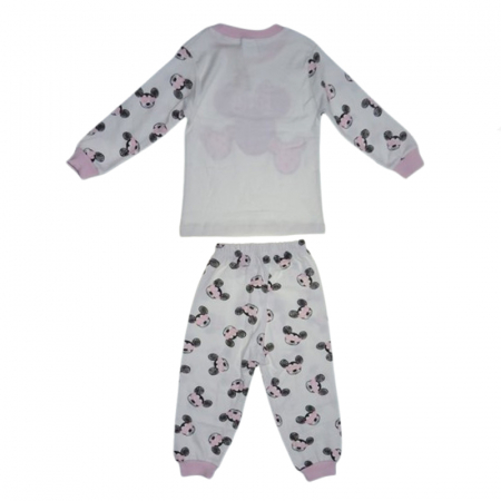 Pijama 2 piese pantaloni si bluza pentru fete Mini Junior PJM-MJ1, Alb [1]