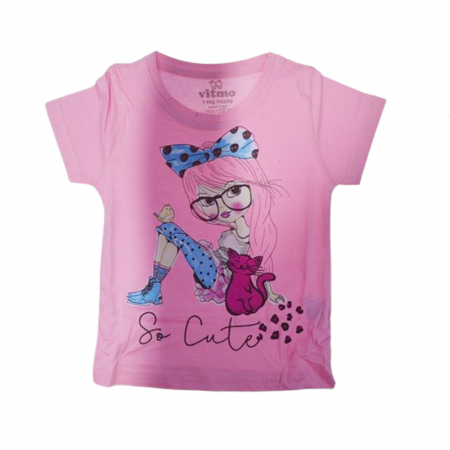 Pijama de vara pentru fete Mini Junior VTMO-51103, Roz [4]