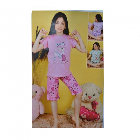 Pijama de vara pentru fete Mini Junior VTMO-51103, Roz [1]