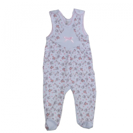 Pijamale - Pijama tip salopeta pentru fete Koala KK829A, Alb