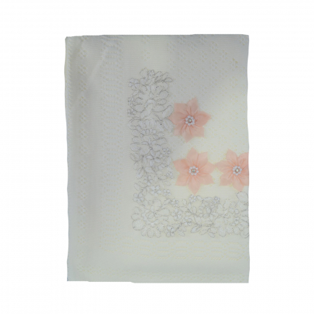 Paturici si pleduri bebelusi - Pled 92 x 83 cm pentru fete Mini Junior 1043, Crem