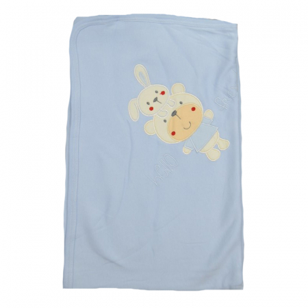 Paturici si pleduri bebelusi - Pled 75 x 85 cm pentru baieti Mini Junior 60-87, Albastru