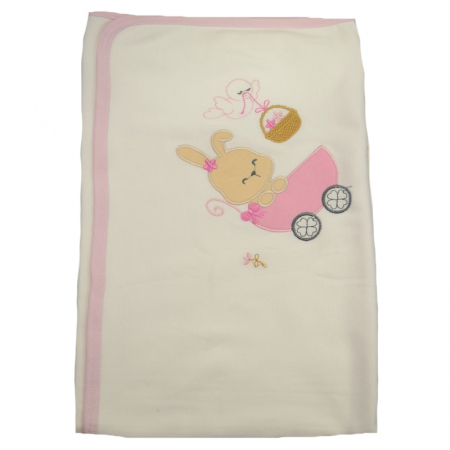 Paturici si pleduri bebelusi - Pled 75 x 85 cm pentru fete Mini Junior 60-88, Roz