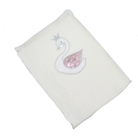 Paturici si pleduri bebelusi - Pled 100 x 80 cm pentru fete MiniLori Eke-22, Alb