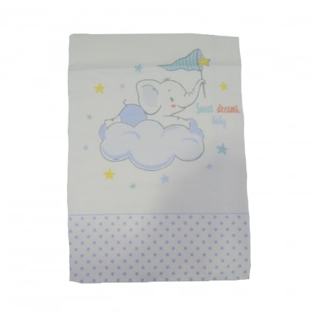 Paturici si pleduri bebelusi - Pled 85 x 83 cm pentru baieti Mini Junior 85-55A, Alb