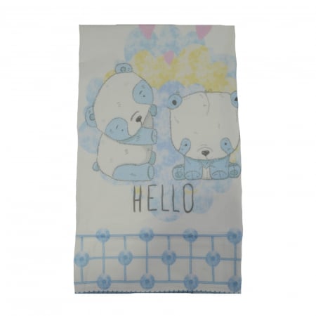 Paturici si pleduri bebelusi - Pled 85 x 85 cm pentru baieti Mini Junior 85-56A, Alb