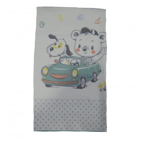 Paturici si pleduri bebelusi - Pled 85 x 85 cm pentru baieti Mini Junior 85-59, Alb