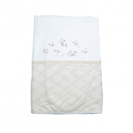 Paturici si pleduri bebelusi - Pled 87 x 85 cm pentru fete Bebelinna 4109, Alb