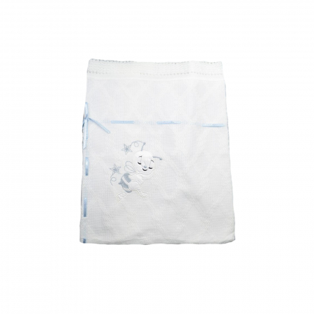 Paturici si pleduri bebelusi - Pled 90 x 80 cm pentru baieti Mini Junior B210, Alb