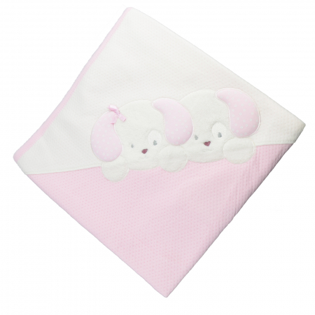 Paturici si pleduri bebelusi - Pled 90 x 90 cm pentru fete Mini Junior BBW-22, Roz