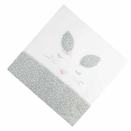 Paturici si pleduri bebelusi - Pled 90 x 90 cm pentru fete Mini Junior BBW-25, Gri