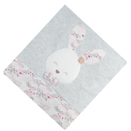 Paturici si pleduri bebelusi - Pled 90 x 90 cm pentru fete Mini Junior BBW-26, Gri