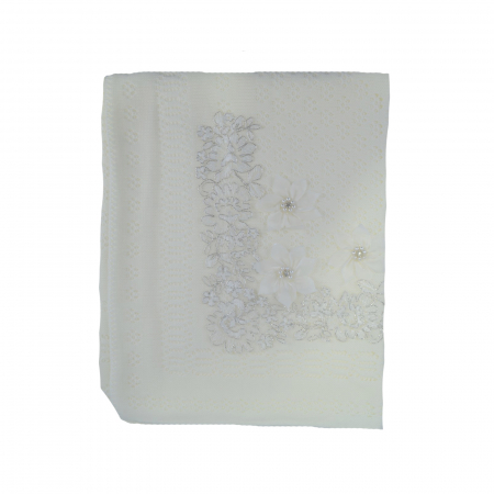 Paturici si pleduri bebelusi - Pled 92 x 83 cm pentru fete Mini Junior 1044, Crem