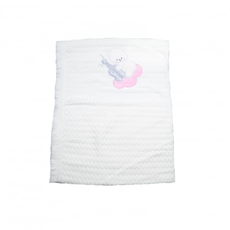 Paturici si pleduri bebelusi - Pled 95 x 85 cm pentru fete Mini Junior 1033, Alb