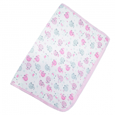 Aleze si chilotei scutec - Aleza impermeabila si refolosibila din bumbac 60 x 40 cm pentru fete, Mini Junior ALZ0209R, Roz