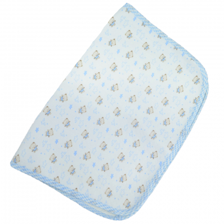Aleze si chilotei scutec - Aleza impermeabila si refolosibila din bumbac 70 x 50 cm pentru baieti Mini Junior PRR-3, Albastru