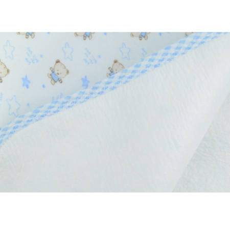 Aleza impermeabila si refolosibila din bumbac 70 x 50 cm pentru baieti Mini Junior PRR-3, Albastru [2]