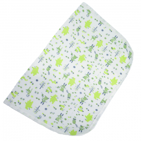 Aleze si chilotei scutec - Aleza impermeabila si refolosibila din bumbac 70 x 50 cm pentru baieti Mini Junior PRR-8, Verde