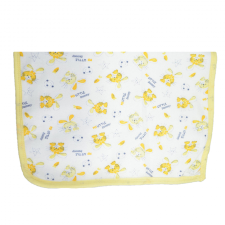 Aleza impermeabila si refolosibila din bumbac 60 x 40 cm pentru copii, Mini Junior ALZ0209G, Galben [1]