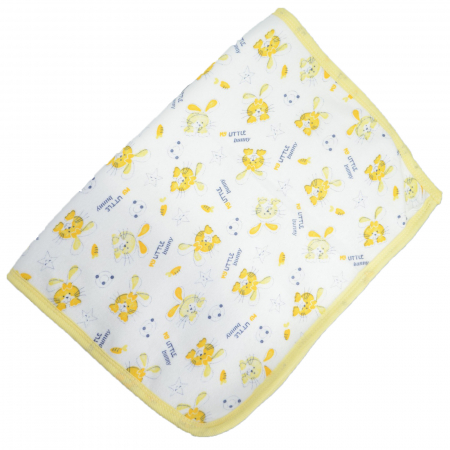 Aleze si chilotei scutec - Aleza impermeabila si refolosibila din bumbac 60 x 40 cm pentru copii, Mini Junior ALZ0209G, Galben