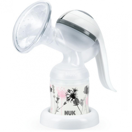 Accesorii gravide si mamici - Pompa de san manuala Nuk Jolie cu absorbante pentru san cadou 252090, Alb