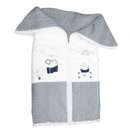 Paturici si pleduri bebelusi - Port bebe pentru baieti 90 x 85 cm Bebelina 216BLE, Bleumarin