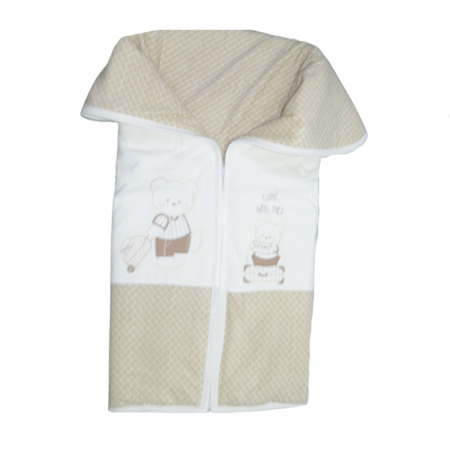 Paturici si pleduri bebelusi - Port bebe pentru baieti 90 x 85 cm Bebelina 216CR, Crem