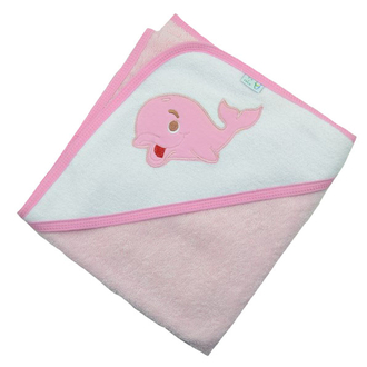 Prosoape - Prosop 100 x 100 cm cu gluga pentru bebelusi Ty i My PTM-R1, Roz