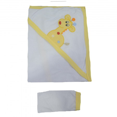 Prosop 100 x 72 cm cu gluga Mini Junior 100-41, Alb [1]