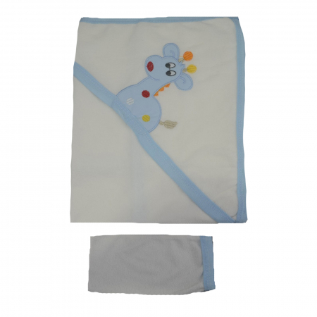 Prosop 100 x 72 cm cu gluga Mini Junior 100-42, Alb [1]