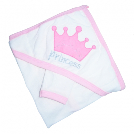 Prosop 97 x 68 cm cu gluga pentru bebelusi Mini Junior 20111R, Alb [1]