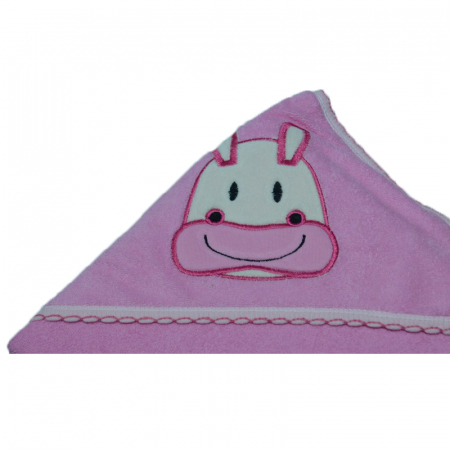 Prosop 80 x 80 cm cu gluga de baie Terjan 303-R1, Roz [2]