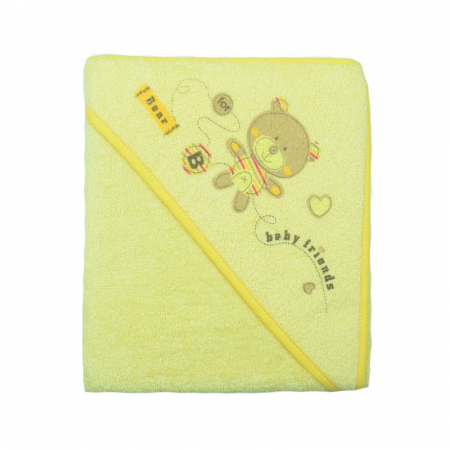 Prosoape - Prosop 80 x 80 cm cu gluga Duet Baby 315G, Galben