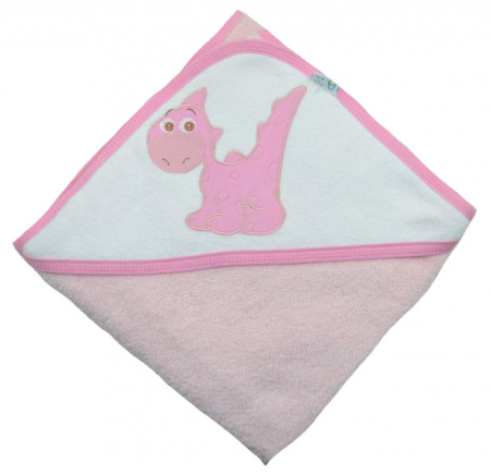 Prosoape - Prosop 80 x 80 cm cu gluga pentru bebelusi Ty i My PBGTM1RR, Roz