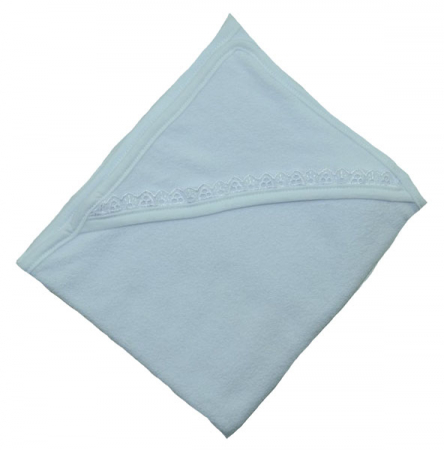 Prosoape - Prosop 80 x 80 cm de baie cu gluga pentru bebelusi Pifou PDL-A, Alb