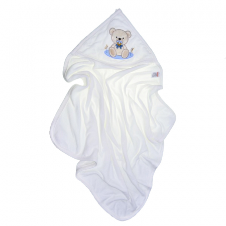 Prosoape - Prosop 80 x 85 cm cu gluga pentru bebelusi Mini Junior 0075, Alb